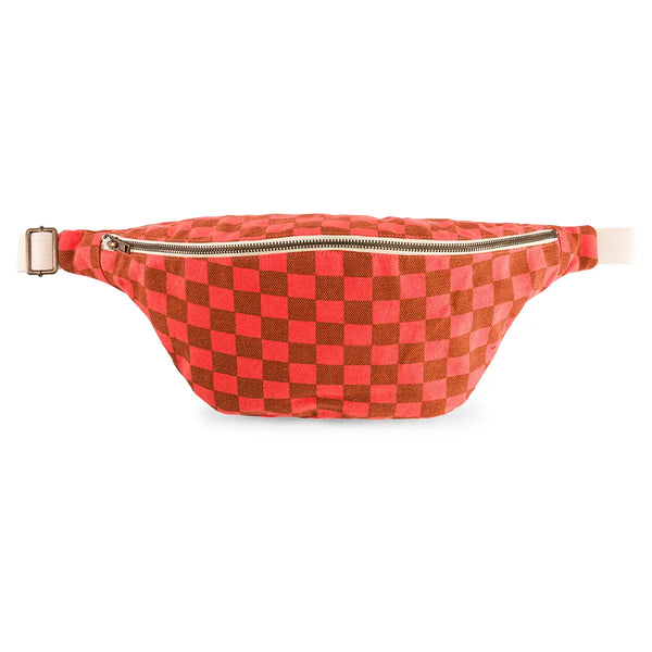 Belt bag - Checkerboard Caramel/Coral