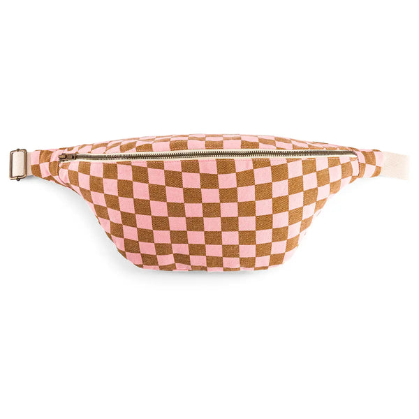 Belt bag - Checkerboard Caramel/Pink