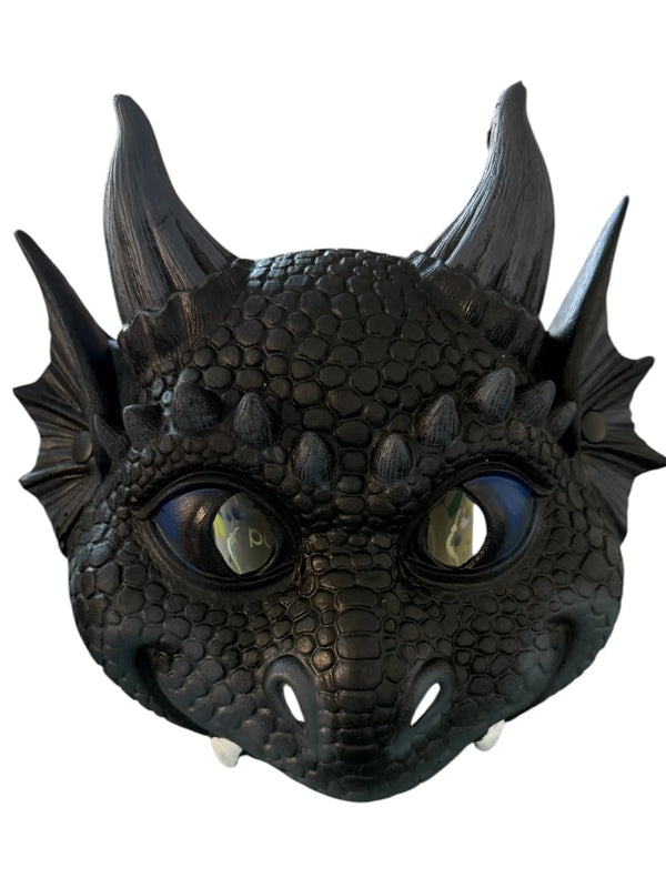 Masque Dragon Noir - Déguisement enfant