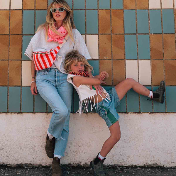 SAC BANANE - Candy Pink / Red Stripes