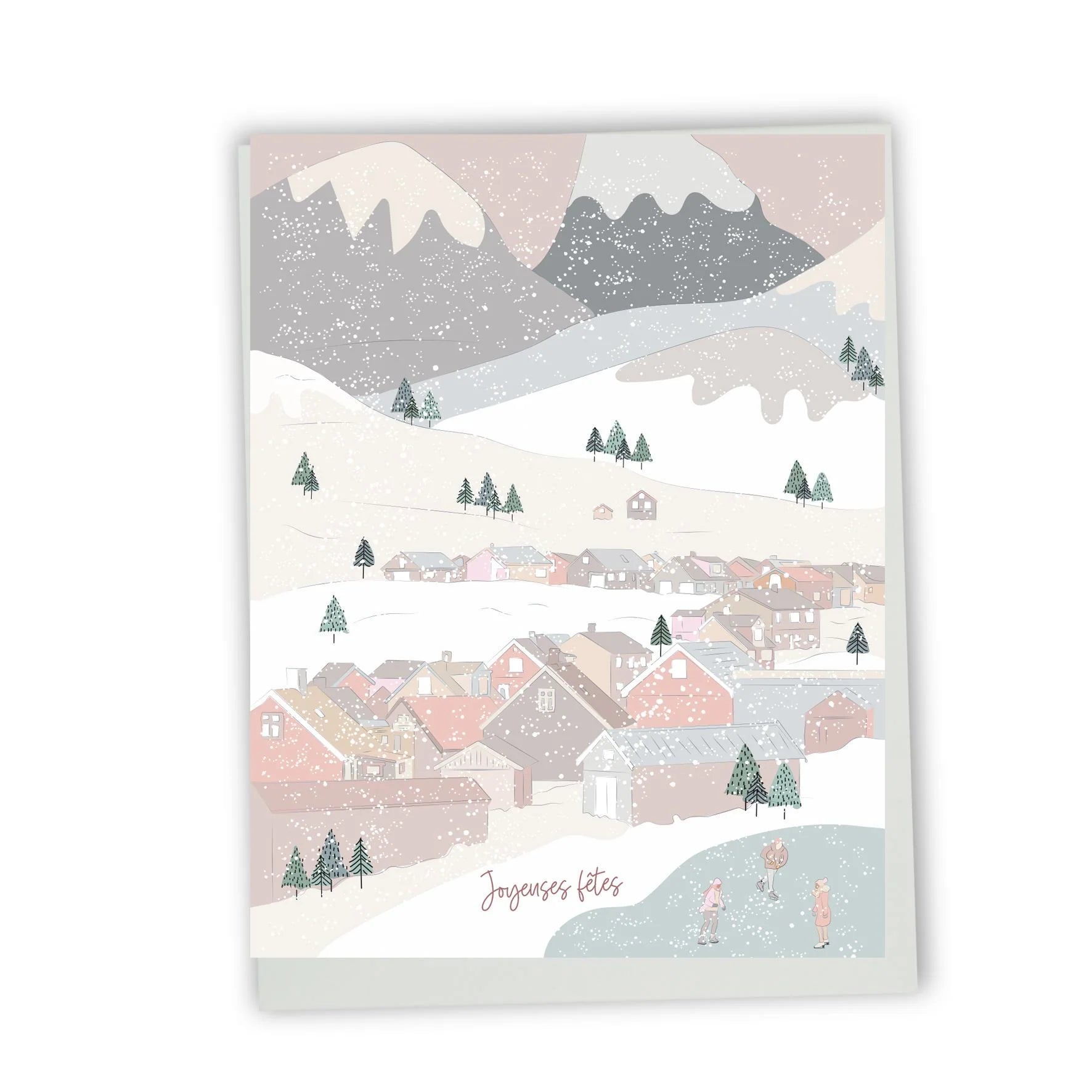 Carte Joyeuses Fêtes - Paysage enneigé