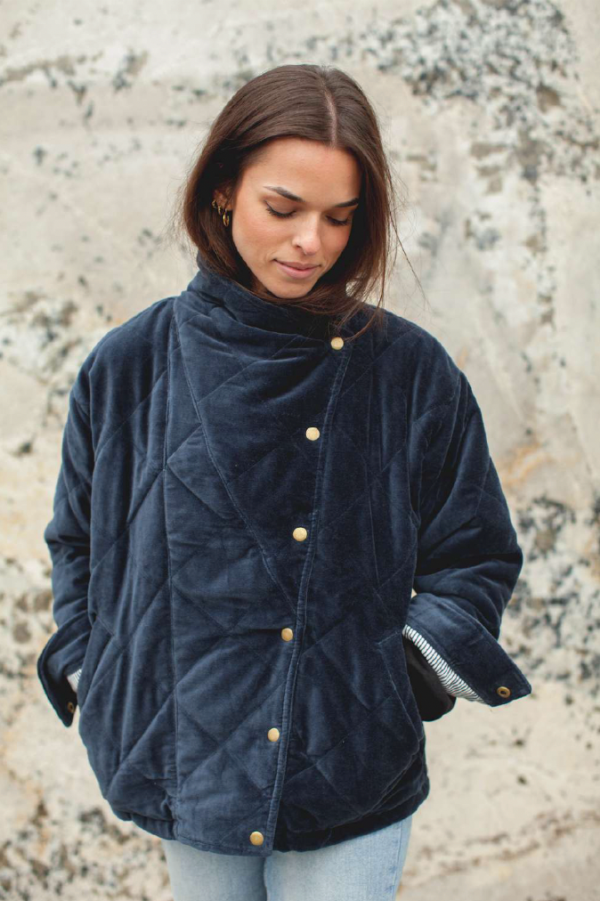 Kapur Jacket, Velvet Edition - Navy