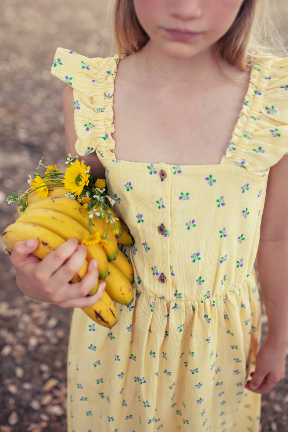 Robe Longue - Fleurs jaunes