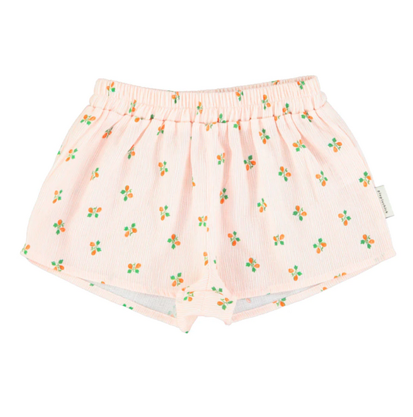 Short - Rose pâle rayé et petites fleurs