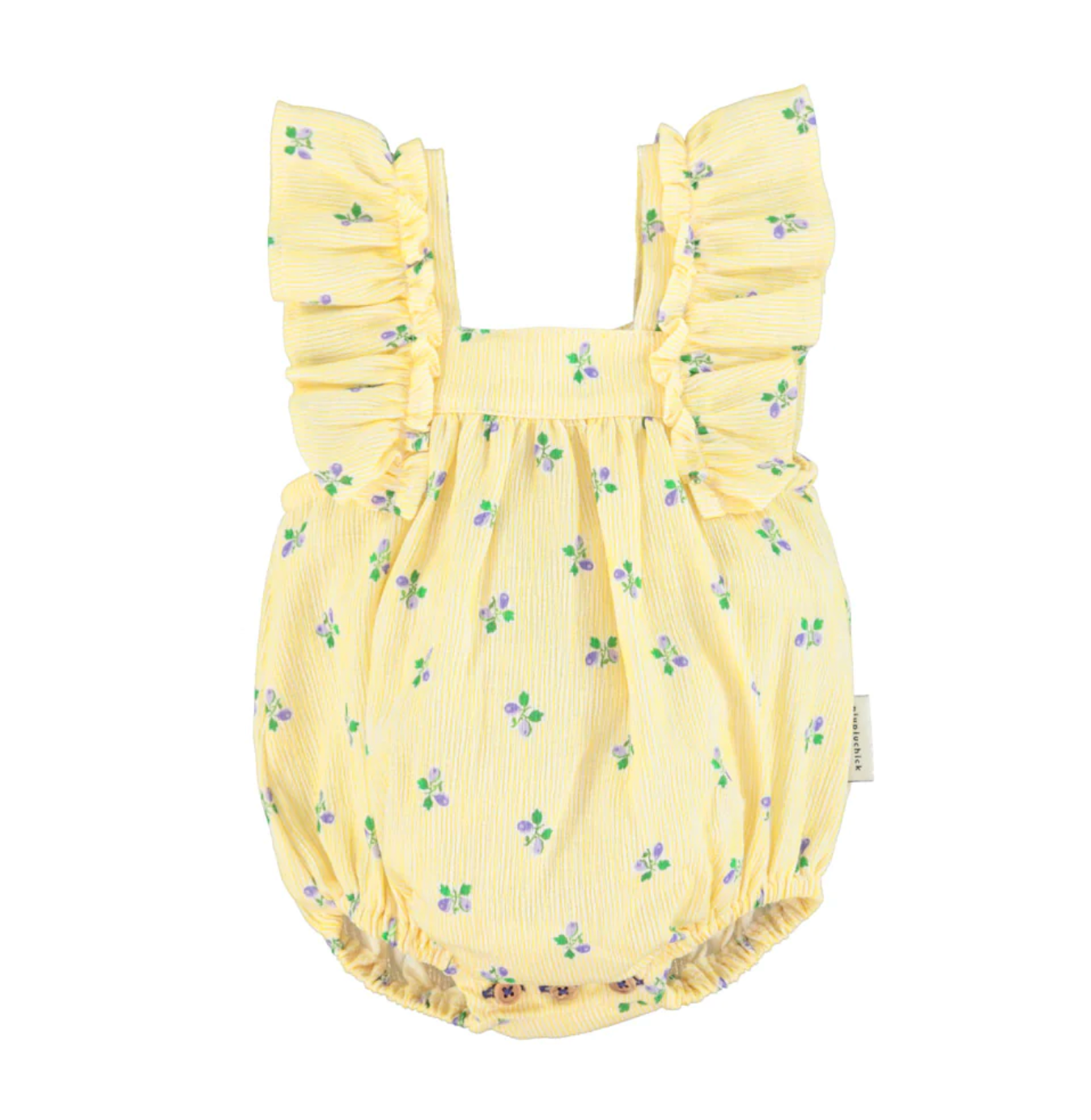 Romper - Yellow striped and small flowers