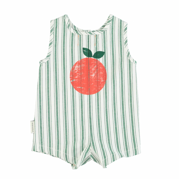 Jumpsuit - Apple / White and green stripes