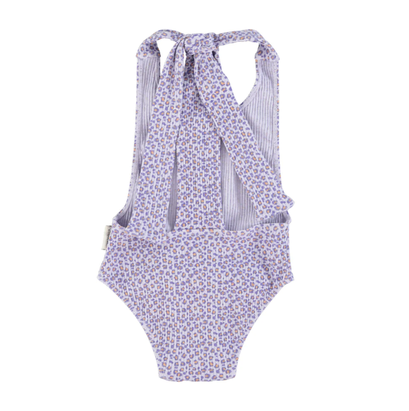 Swimsuit - Bow back, lavender with animal print