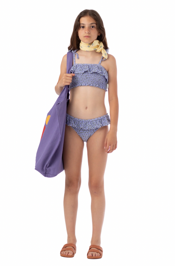 Bikini - Lavender with yellow flowers | terry cotton