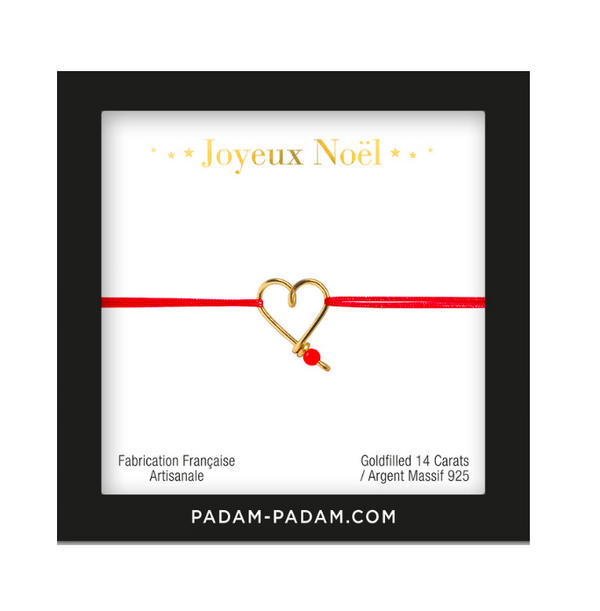 Bracelet Mon Coeur Doré - Joyeux Noël, 14 Carats