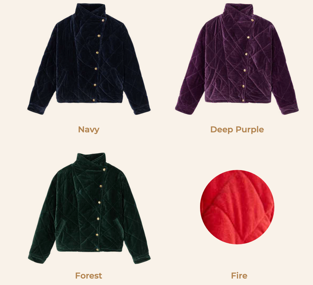 Oversized quilted velvet - Velvet, 4 colors