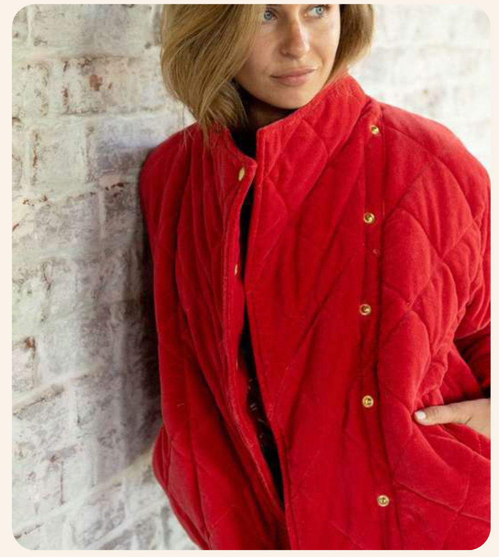 Oversized quilted velvet - Velvet, 4 colors