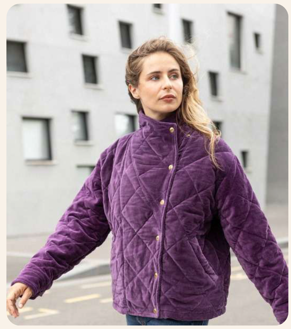 Oversized quilted velvet - Velvet, 4 colors