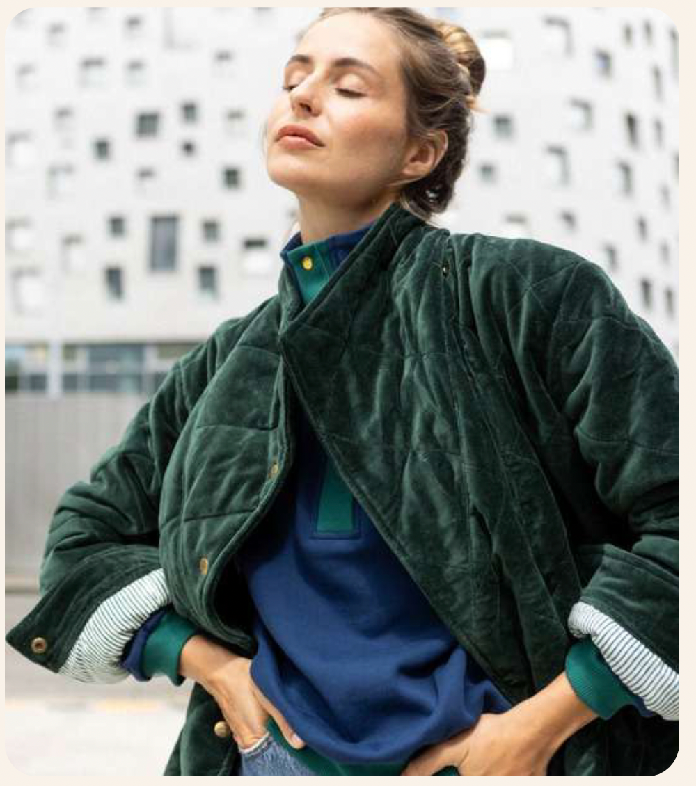 Oversized quilted velvet - Velvet, 4 colors