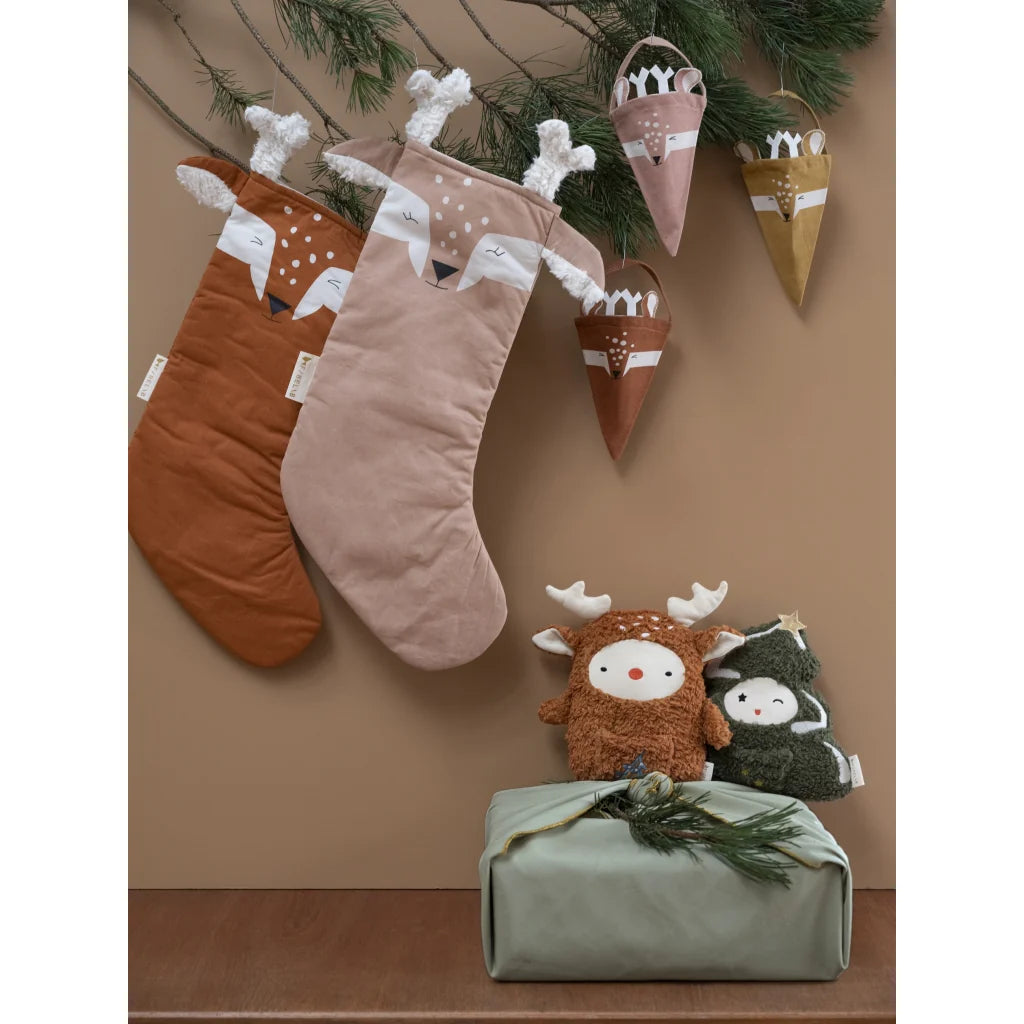 Deer Christmas Stocking - Cinnamon