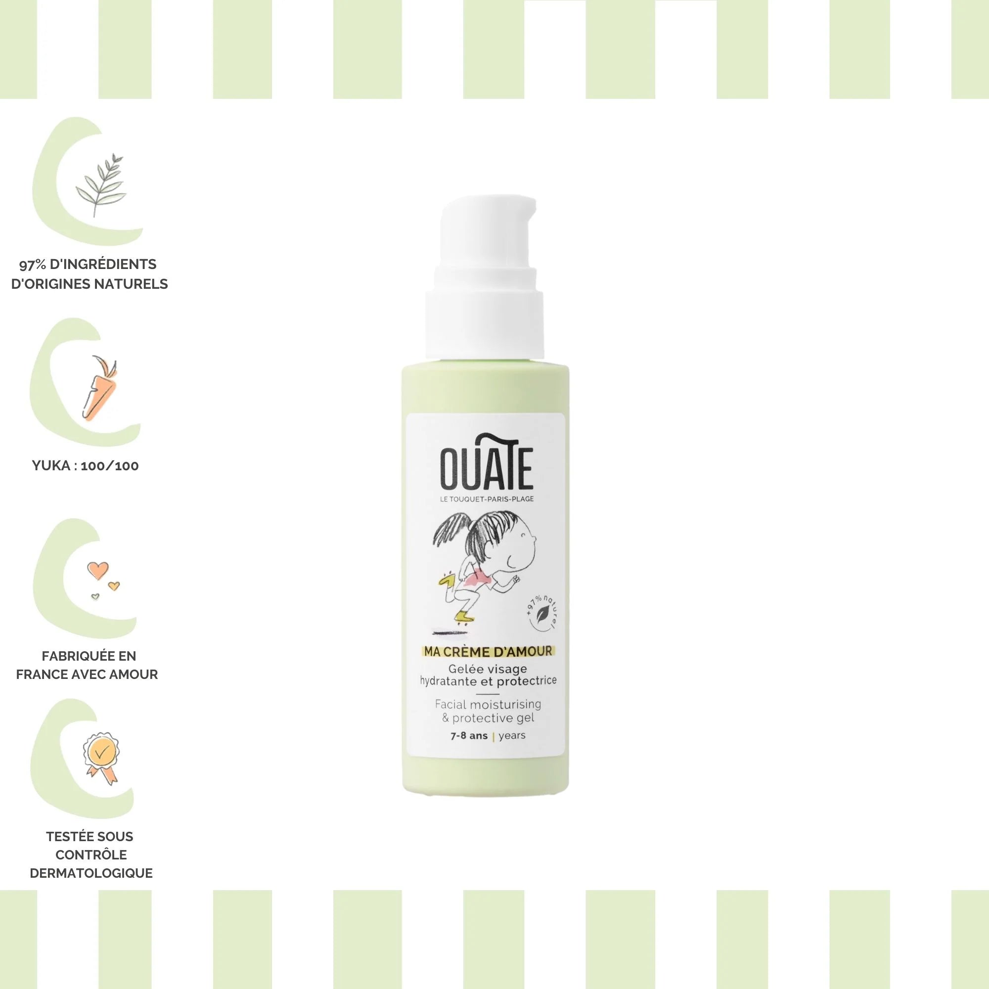 Crème visage Fille 7-8 ans, ma crème d'amour - 50ml