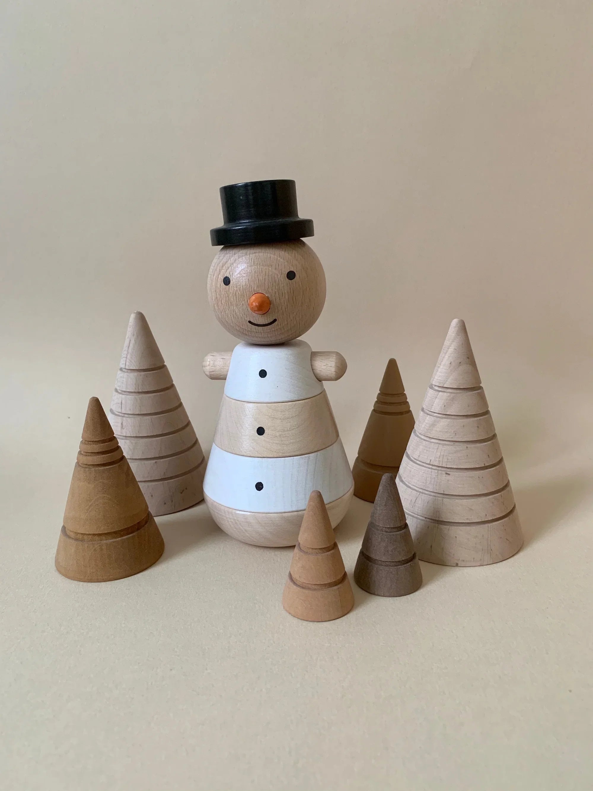 Stackable wooden tower - Snowman