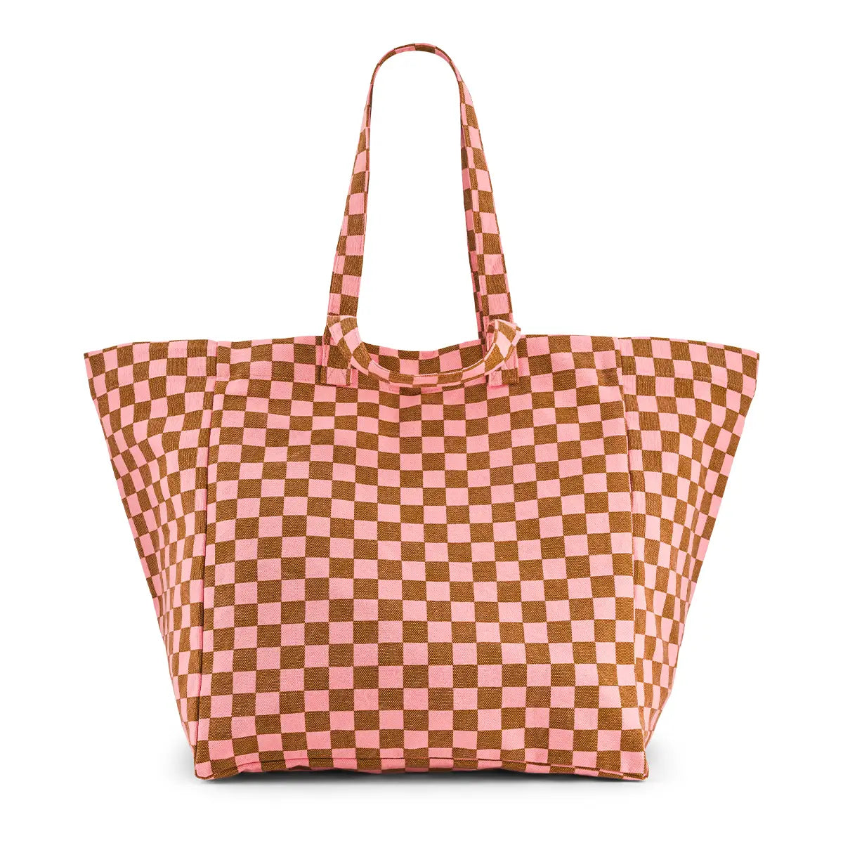 Tote bag, Elisa Damier - Caramel and pink