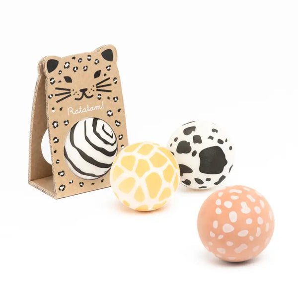 Balles Rebondissantes - 4 motifs animaux