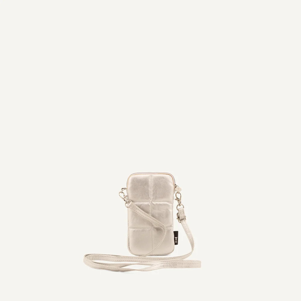 Quilted phone pouch - Luce silver
