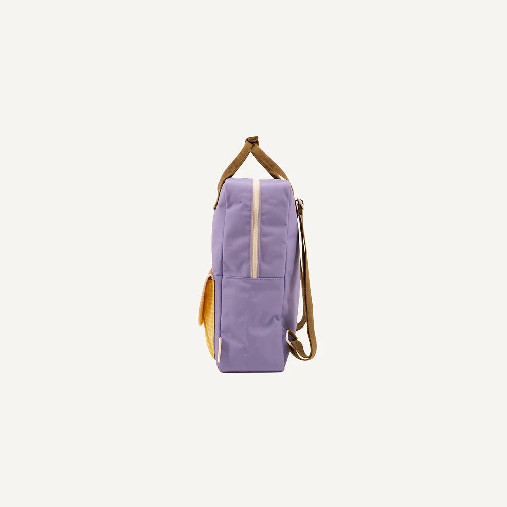 Large Recycled Backpack - Blooming Purple Envelope
