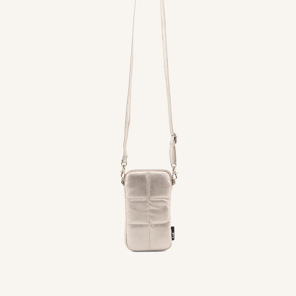 Padded phone pouch - Luce silver
