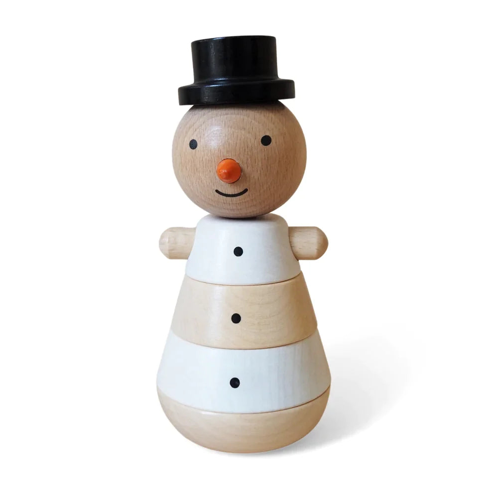 Stackable wooden tower - Snowman