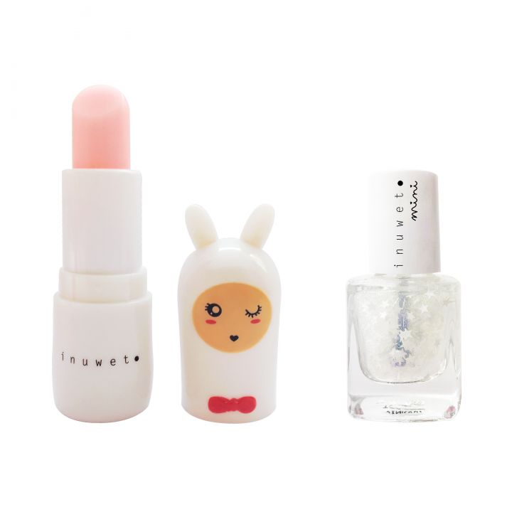 Nail polish + lip balm duo - Starry white/Cotton Candy