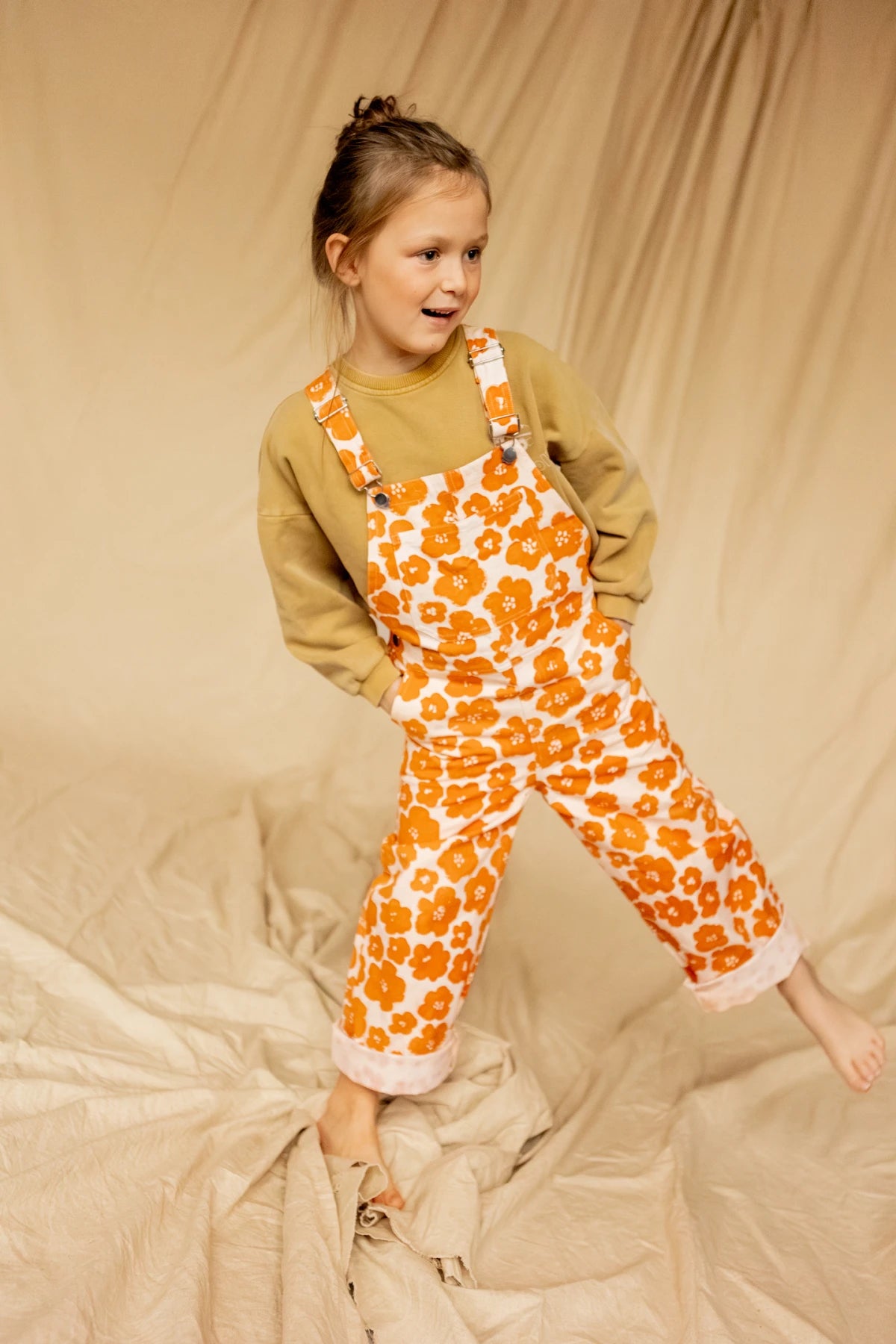 Macha Overalls - Flora Bold Orange