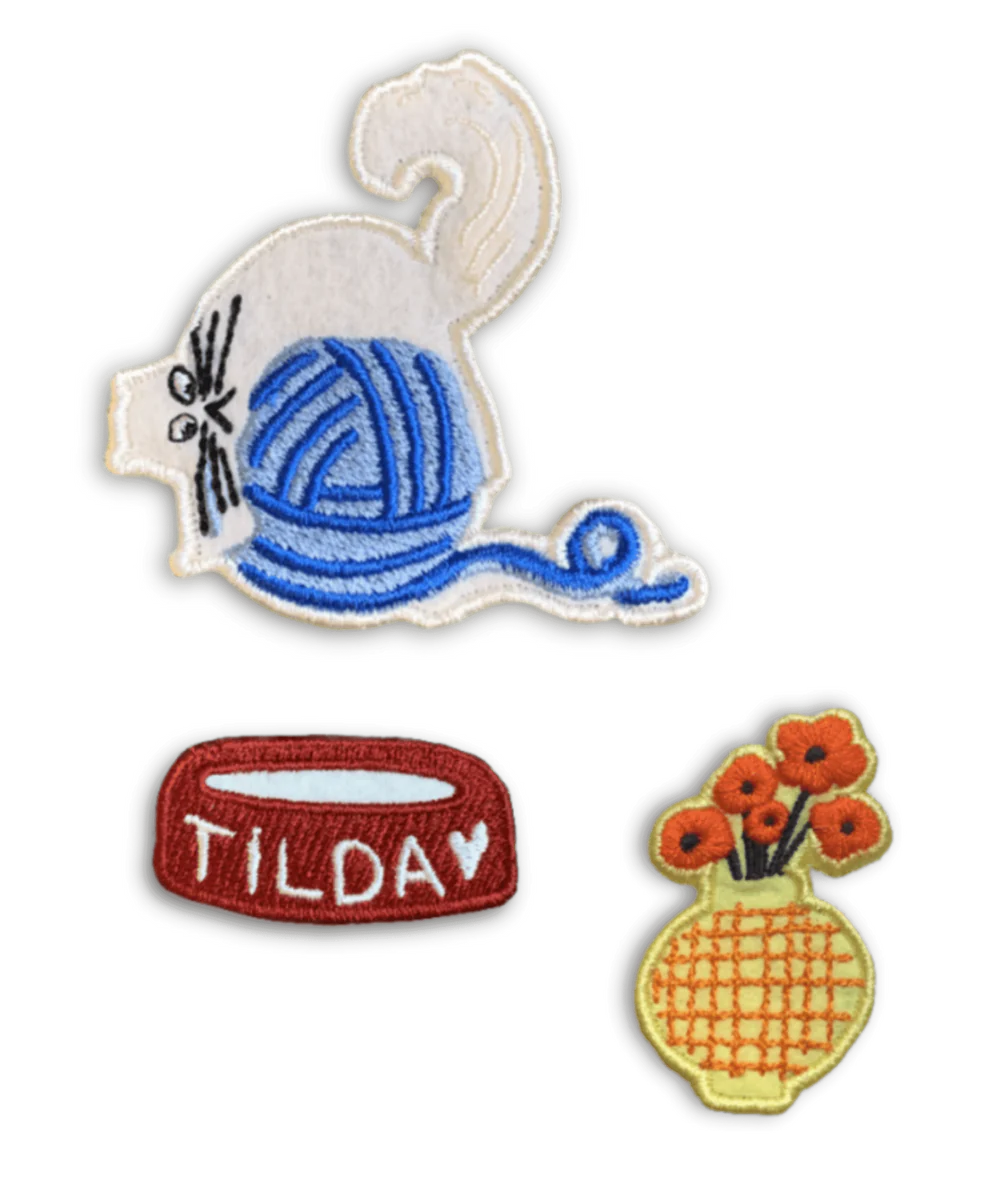 <tc>"Bleu Citron" Sweater Patches - Tilda the Cat</tc>