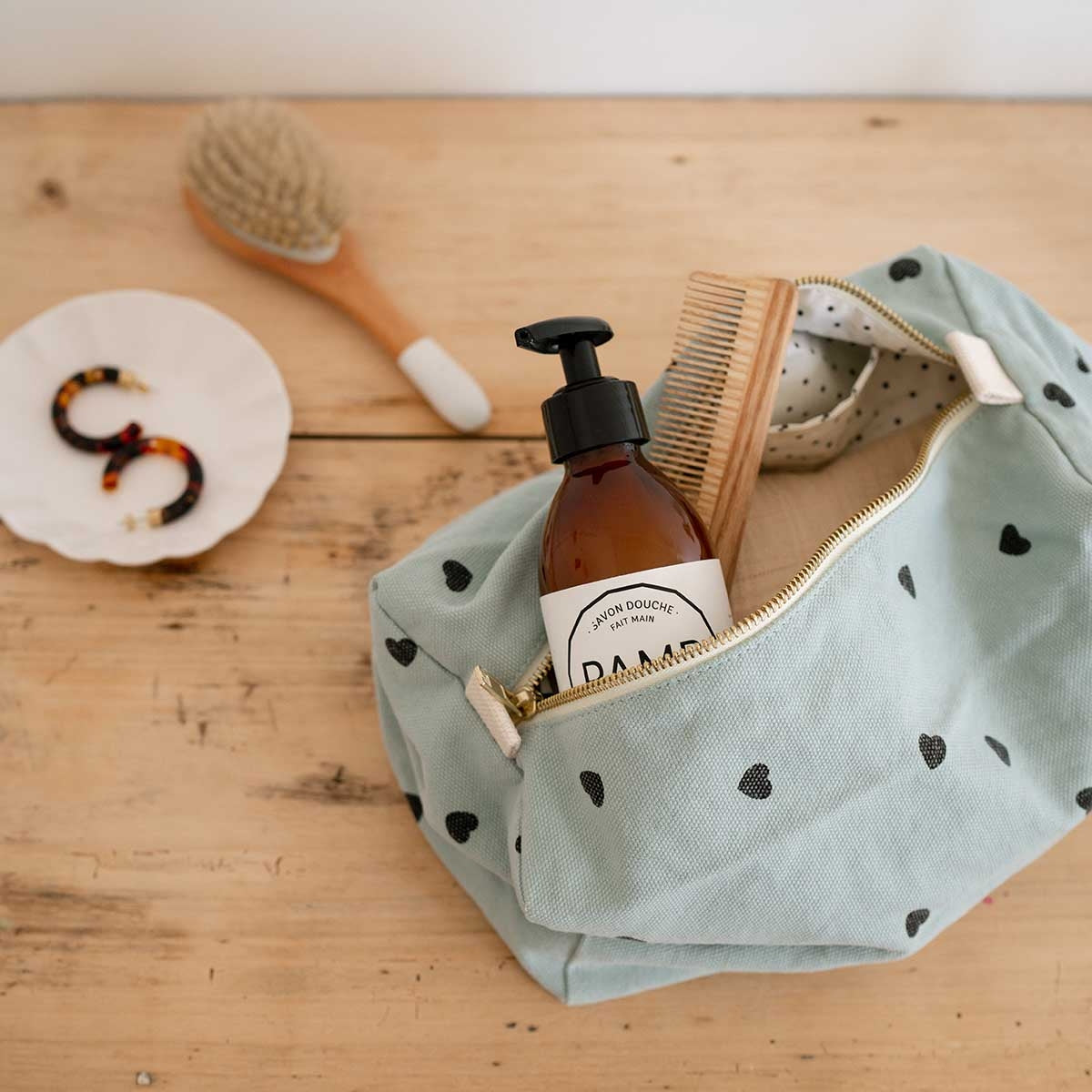 Toiletry Bag - Blue Heart Spray