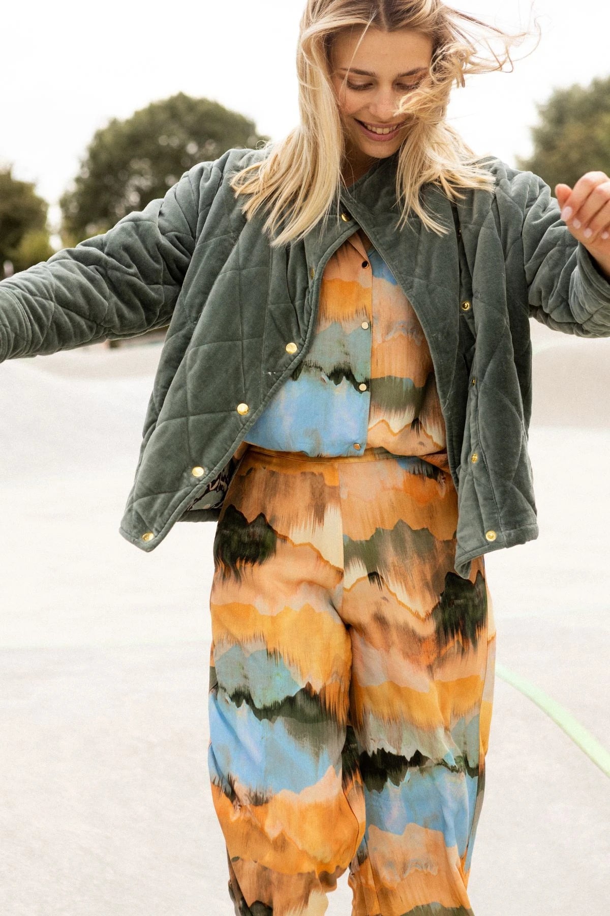 Oversized quilted velvet - Velvet, 4 colors