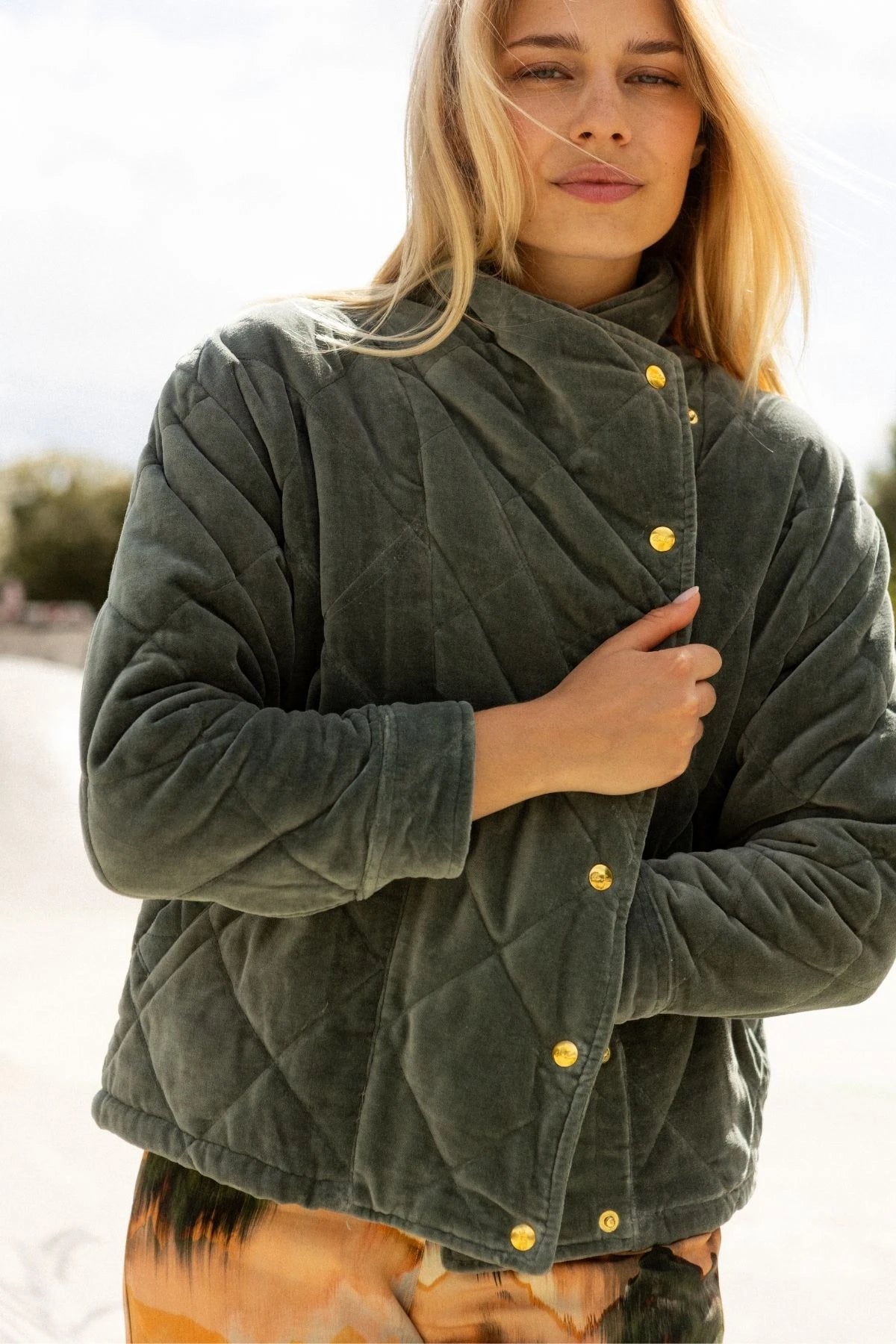 Oversized quilted velvet - Velvet, 4 colors