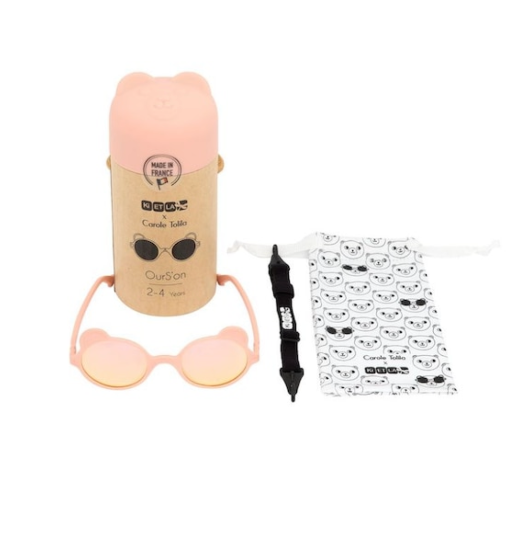 Lunettes de soleil 1-2 ans Ourson Rose pêche