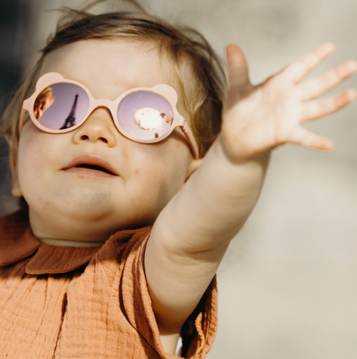 Lunettes de soleil 1-2 ans Ourson Rose pêche