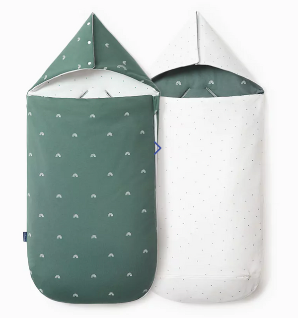 Reversible 4-season baby nest - Green