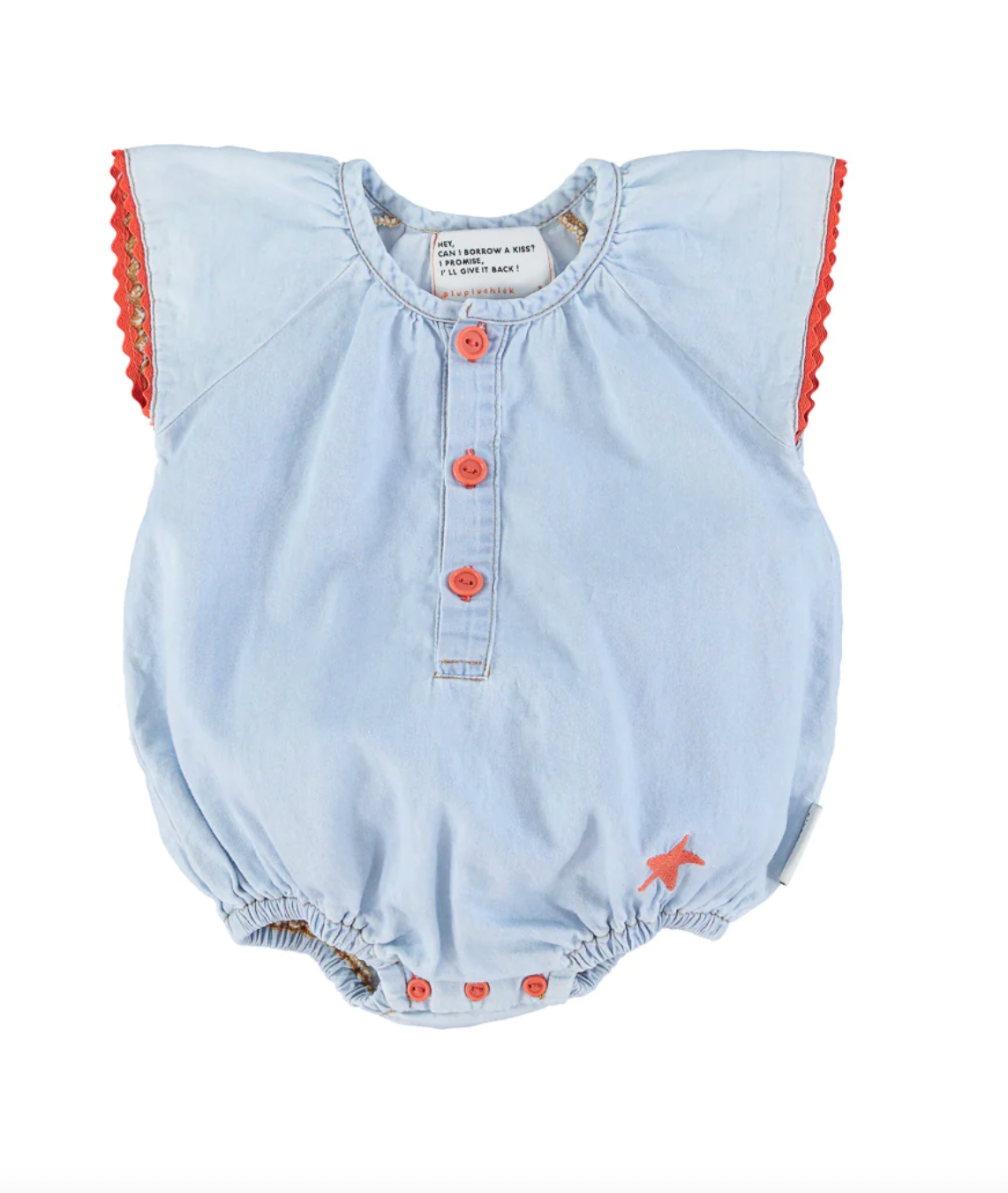 Barboteuse - Bleu claire / rouge