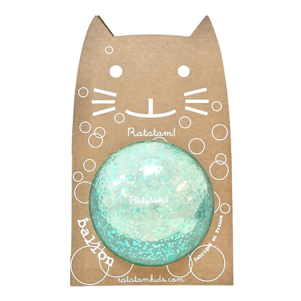 Ballon bulle à paillettes 15cm - Bleu