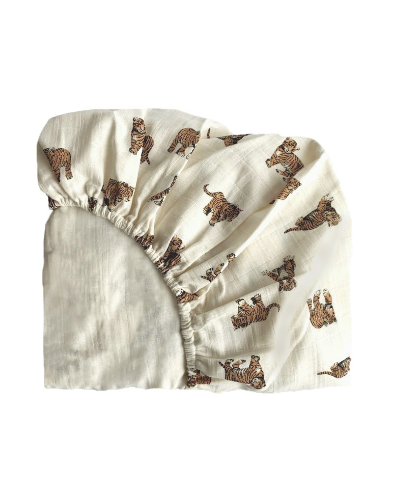 Drap contour pour bassinette ERNEST - Tigre Ecru