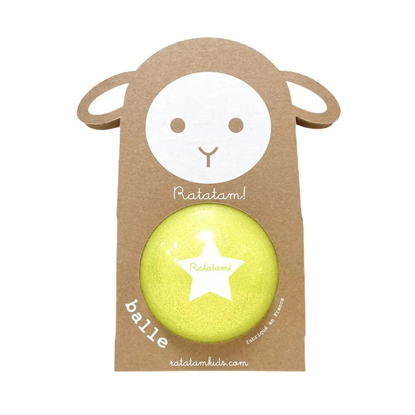 Small glitter balloon 10 cm - Yellow Sheep