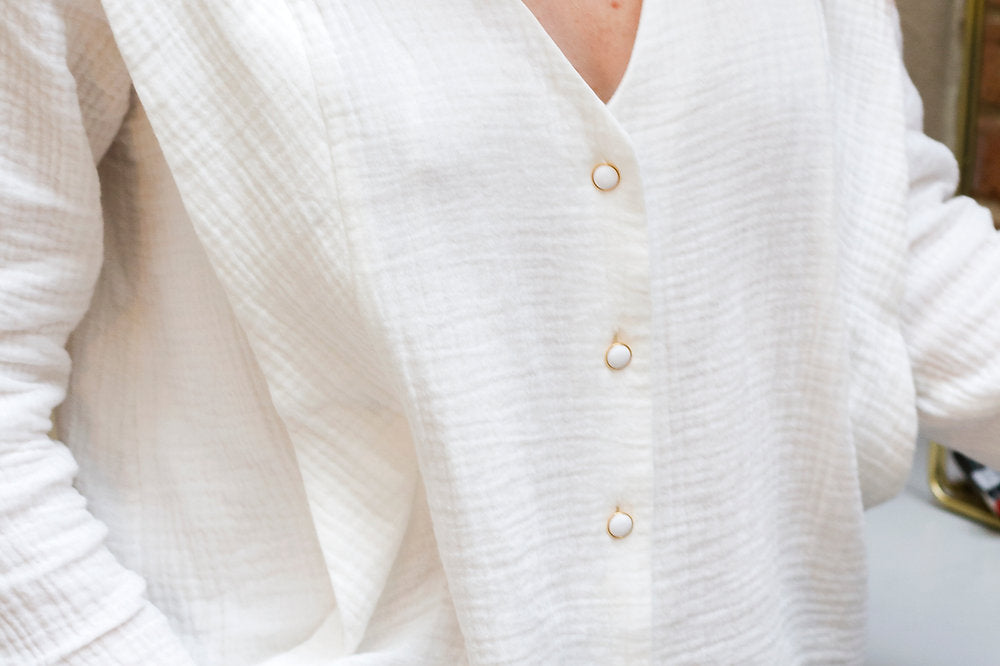 Breastfeeding shirt in organic cotton gauze - Le Milk c'est Chic