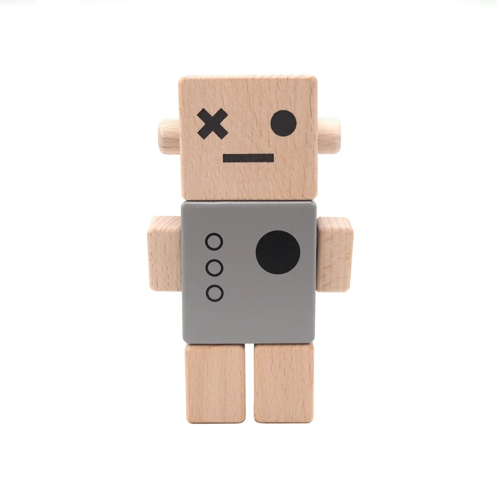 Wooden Robot - Gray