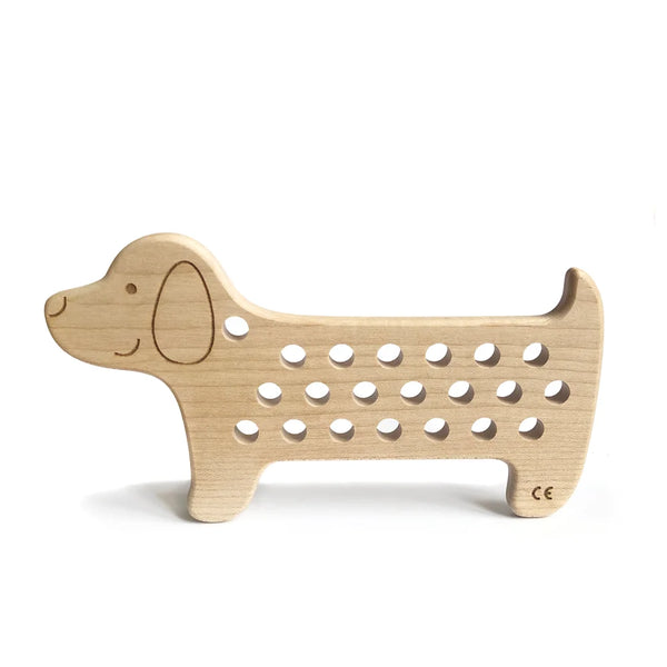 Jouet de laçage en bois - Chien