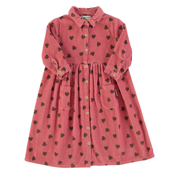 Long-sleeved dress - Pomegranate Green Heart
