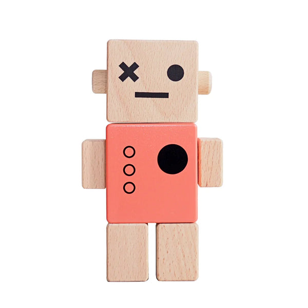 Wooden Robot - Coral