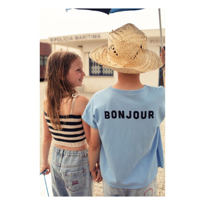 T-Shirt Hello/Bonjour - Bleu