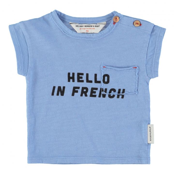 T-Shirt Hello/Bonjour - Bleu